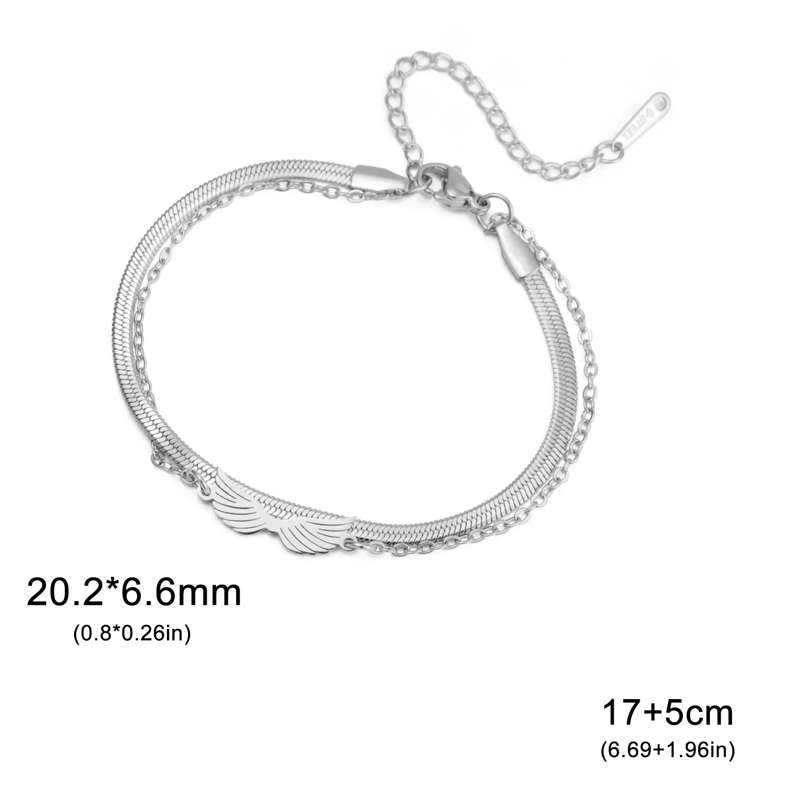 Βραχιόλι με διπλά φτερά αγγέλου