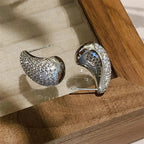 Κομψά Σκουλαρίκια Καρφάκι Σταγόνα Νερού ασημένια