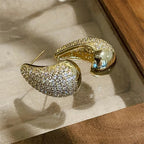 Κομψά Σκουλαρίκια Καρφάκι Σταγόνα Νερού χρυσά