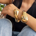 Μεγάλο βραχιόλι gourmette σταγόνα νερού χρυσό