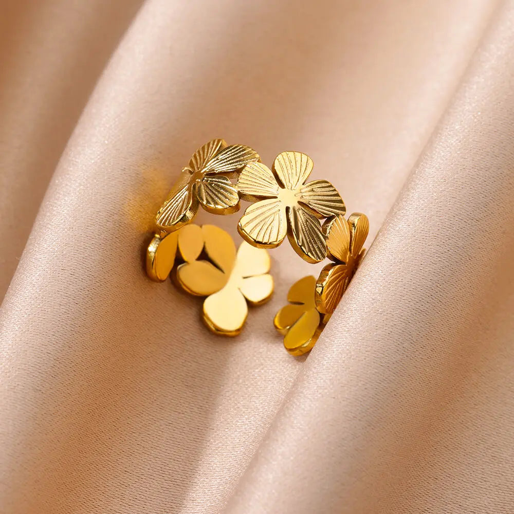 Μεγάλο Δαχτυλίδι με 5χίλια Χρυσά Λουλούδια