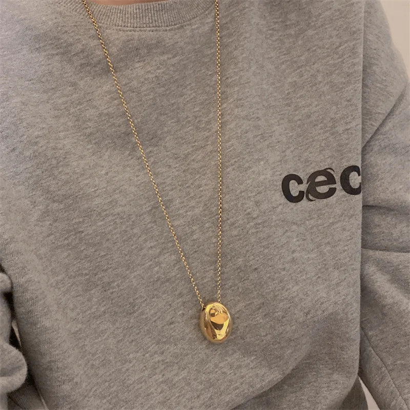 Μακρύ Κολιέ με Μεγάλο Σταγόνα Νερού σε Χρυσό