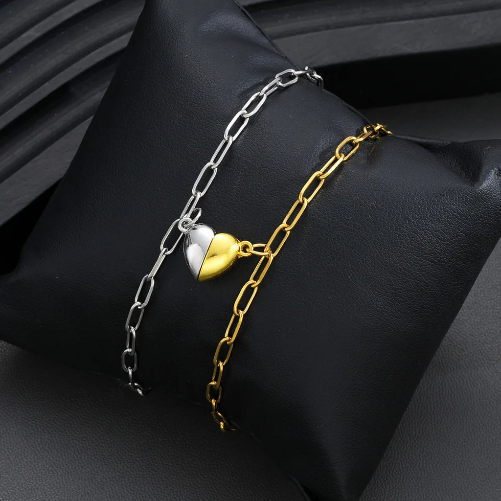 Σετ με 2 Βραχιόλια Μισή Καρδιά για Ζευγάρι