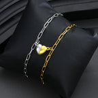 Σετ με 2 Βραχιόλια Μισή Καρδιά για Ζευγάρι