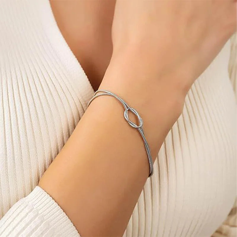 Σετ με 2 Ρομαντικούς Κόμπους Βραχιόλια για Ζευγάρι Φίλων ή Δίδυμο