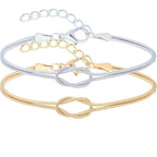 Σετ με 2 Ρομαντικούς Κόμπους Βραχιόλια για Ζευγάρι Φίλων ή Δίδυμο