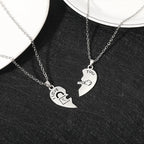 Σετ 2 Κολιέ με Μενταγιόν Ημι-Καρδιά "Σ' αγαπώ" για Ζευγάρι Εραστών