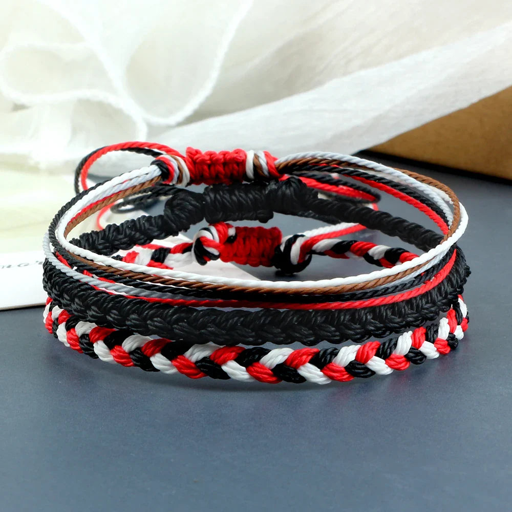 Σετ 3 πλεγμένων αδιάβροχων βραχιολιών Βραζιλιάνικου τύπου μαύρο