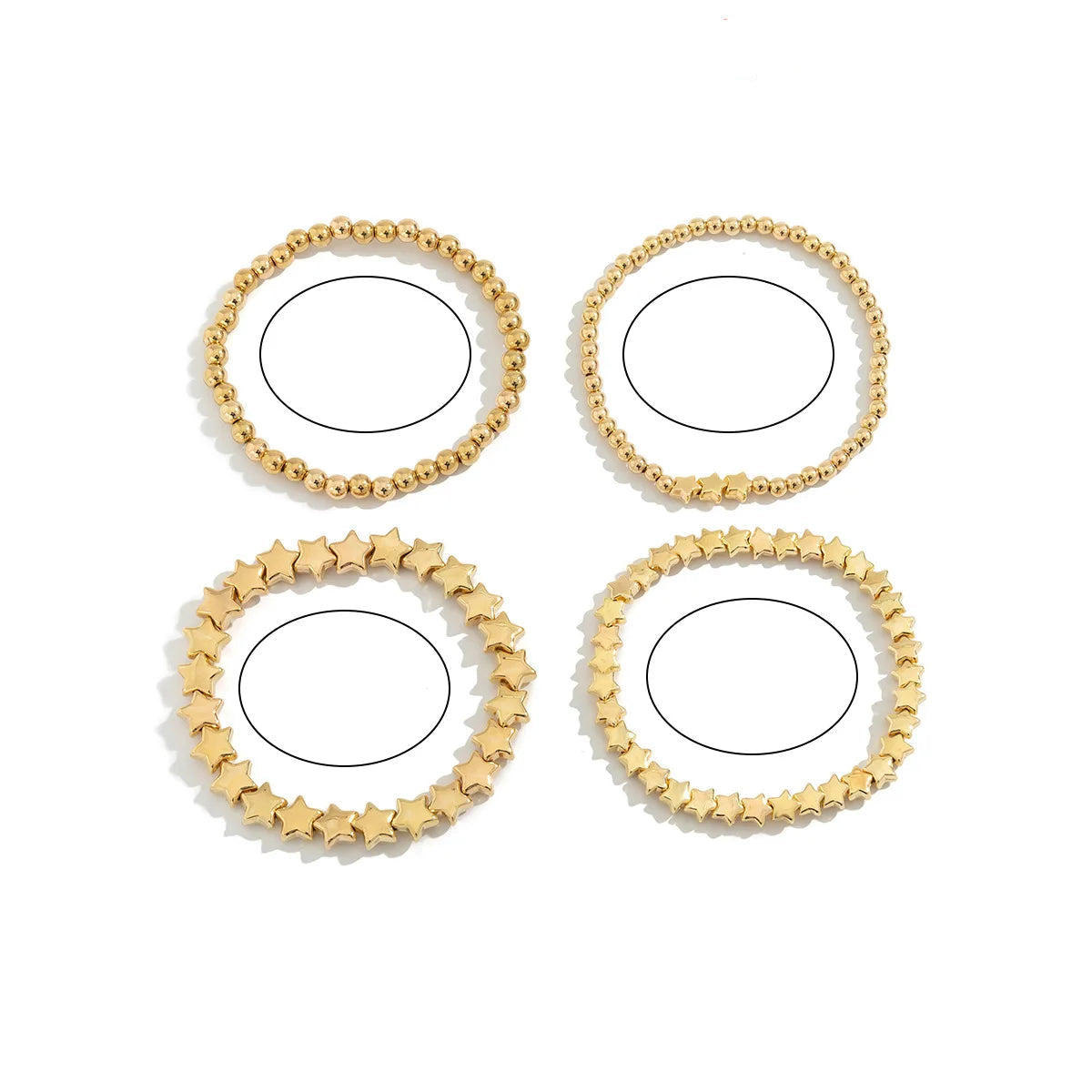 Σετ 4 Βραχιόλια Αστέρια χρυσά
