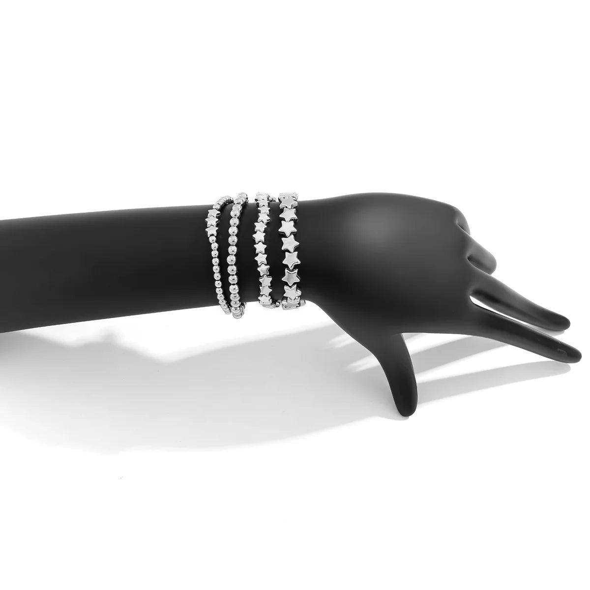 Σετ 4 Βραχιόλια Αστέρια ασημί