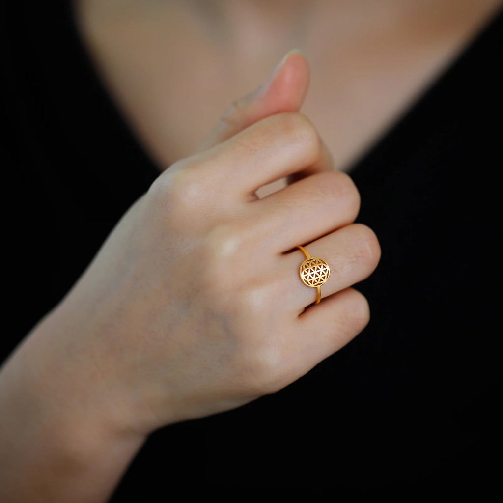 Μικρό Δαχτυλίδι Λουλούδι της Ζωής Γυναικείο χρυσό