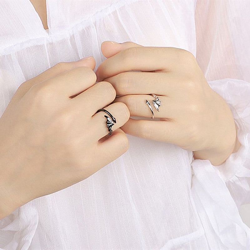 Δαχτυλίδι Δράκος Ασήμι Άνδρας Γυναίκα μαύρο ή ασήμι