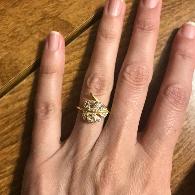 Δαχτυλίδι Φύλλο Φοίνικα Χρυσό