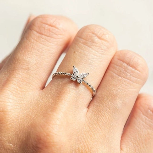 Δαχτυλίδι Πεταλούδα ασήμι