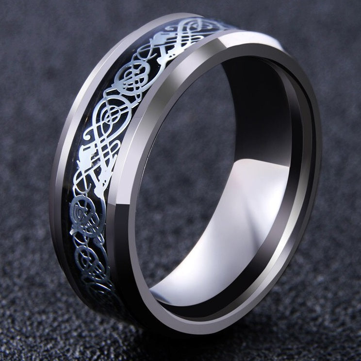Bague Viking Jarl argent et noir