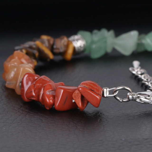 Βραχιόλι 7 Τσάκρα με Αληθινή Πέτρα