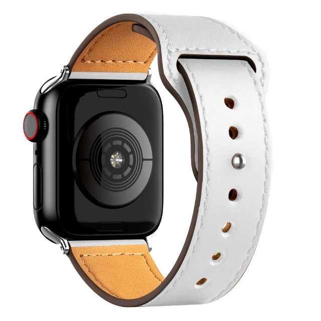 Βραχιόλι Apple Watch από λευκό δέρμα
