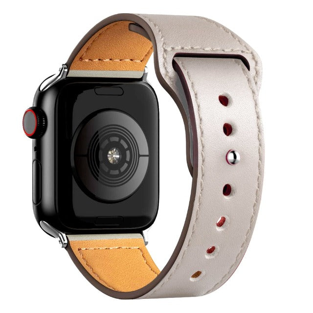 Βραχιόλι Apple Watch από σπασμένο λευκό δέρμα