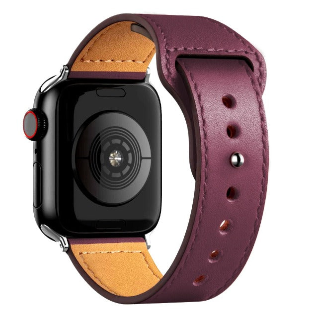 Βραχιόλι Apple Watch από δέρμα μπορντό