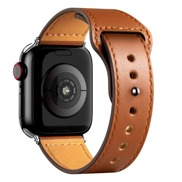 Βραχιόλι Apple Watch από καφέ δέρμα