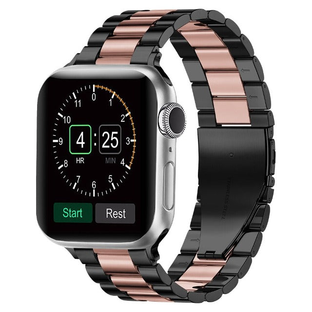 Μπρασελέ Apple Watch σε μαύρο και ροζ χρυσό μέταλλο