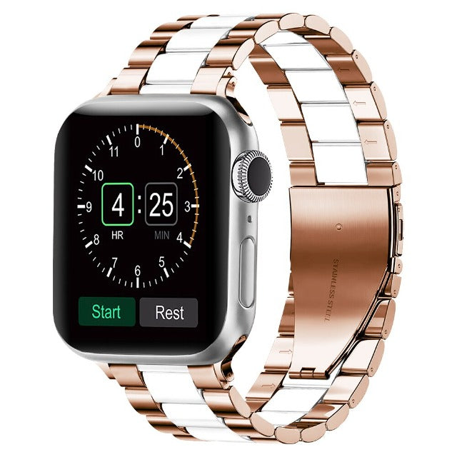 Μπρασελέ Apple Watch σε ροζ χρυσό και λευκό μέταλλο