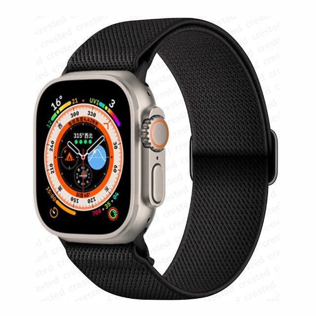 Βραχιόλι Apple Watch από υφαντό νάιλον σε μαύρο