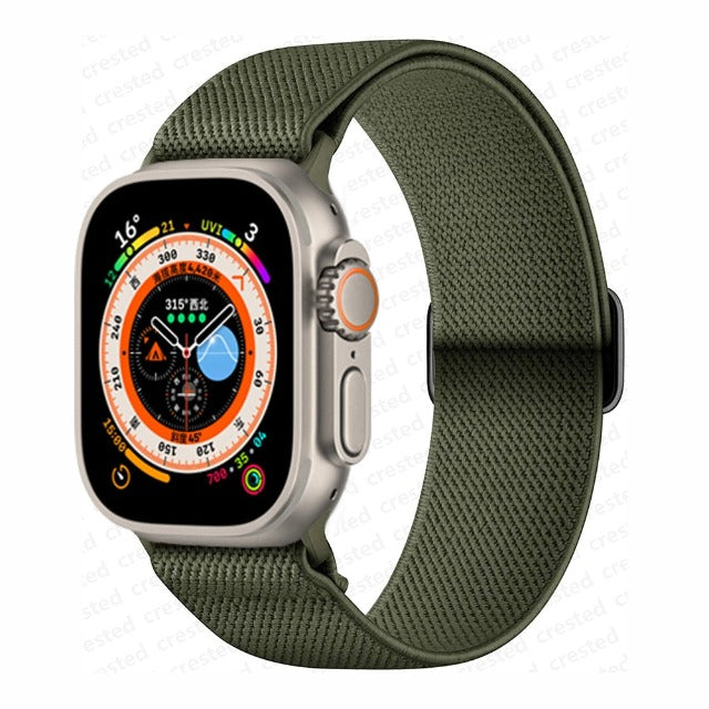 Βραχιόλι Apple Watch από υφαντό νάιλον σε χακί πράσινο