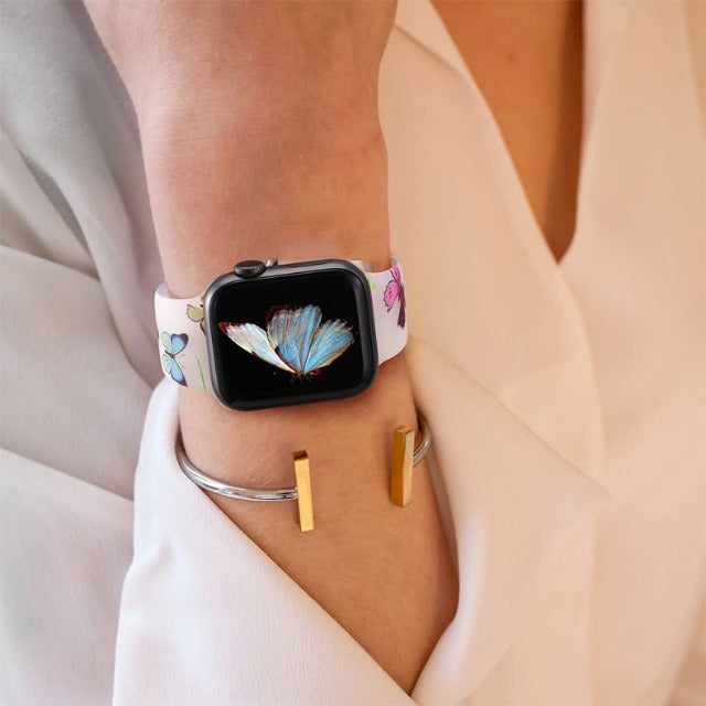 Βραχιόλι Apple Watch Γυναικείο με Λουλουδάτο Σχέδιο