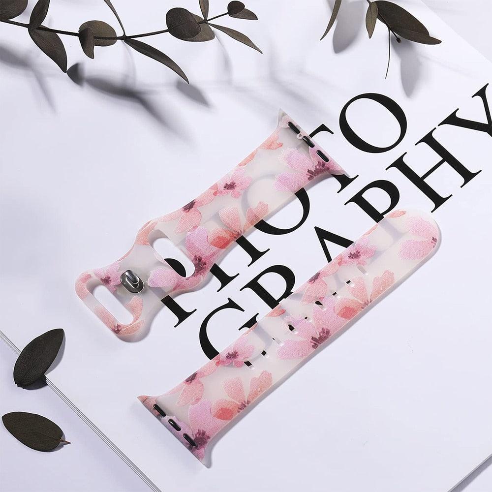 Βραχιόλι Apple Watch Γυναικείο με Λουλουδάτο Σχέδιο