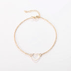 Βραχιόλι Ποδιού για Γυναίκες Καρδιά Χρυσό & Ασημί 