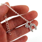 Βραχιόλι Σιδερένιο Πετάλι Gourmette Πέταλο Φυλαχτό ασήμι