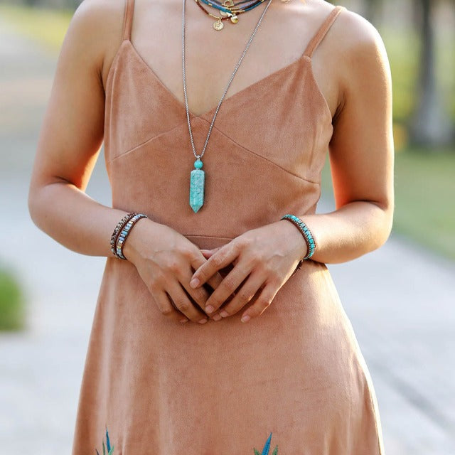 Βραχιόλι με πέτρα Τζάσπερ Τυρκουάζ