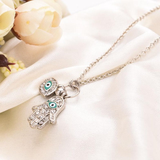 Αραβικό Κολιέ Χέρι της Φατμά ασημένιο