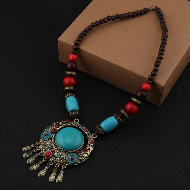 Κολιέ Εθνοτικό με Μαργαριτάρι