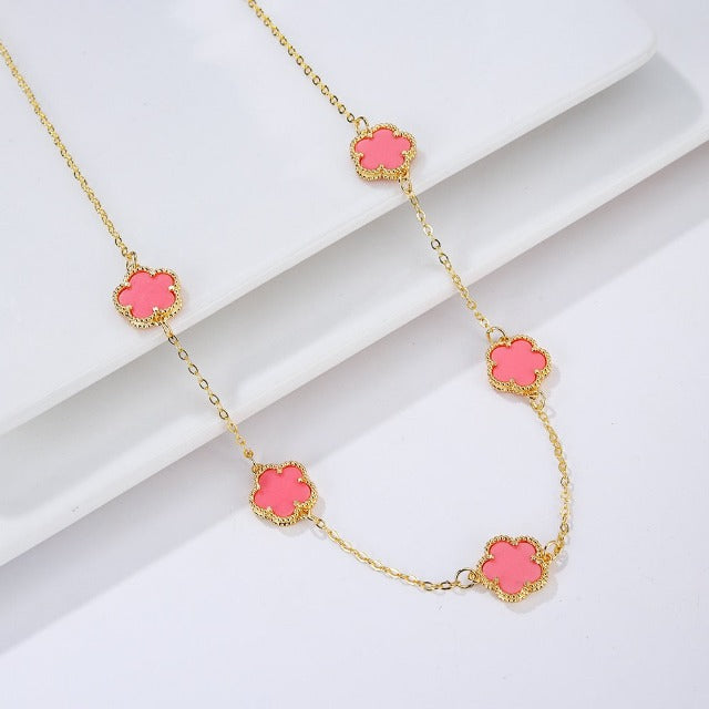 Κολιέ Χρυσό Αχάτης Λευκό μαργαριταρένιο τριφύλλι Ιδέα Δώρου Κοσμήματα για γυναίκες