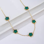 Κολιέ Χρυσό Αχάτης Λευκό μαργαριταρένιο τριφύλλι Ιδέα Δώρου Κοσμήματα για γυναίκες