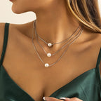 Κολιέ Τριπλής Σειράς Ασημένιο & Χρυσό Γυναικείο