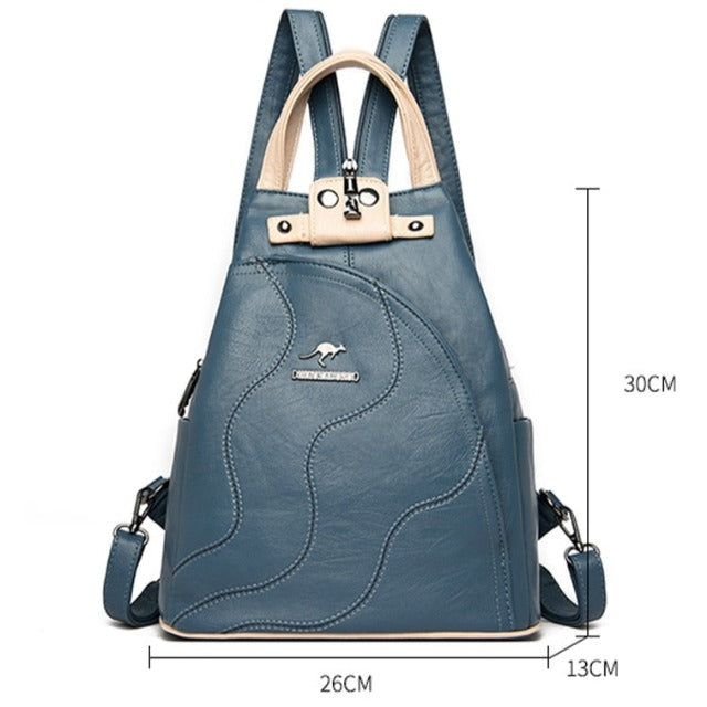 Γυναικεία Δερμάτινη Τσάντα Χιαστί Μαύρη 