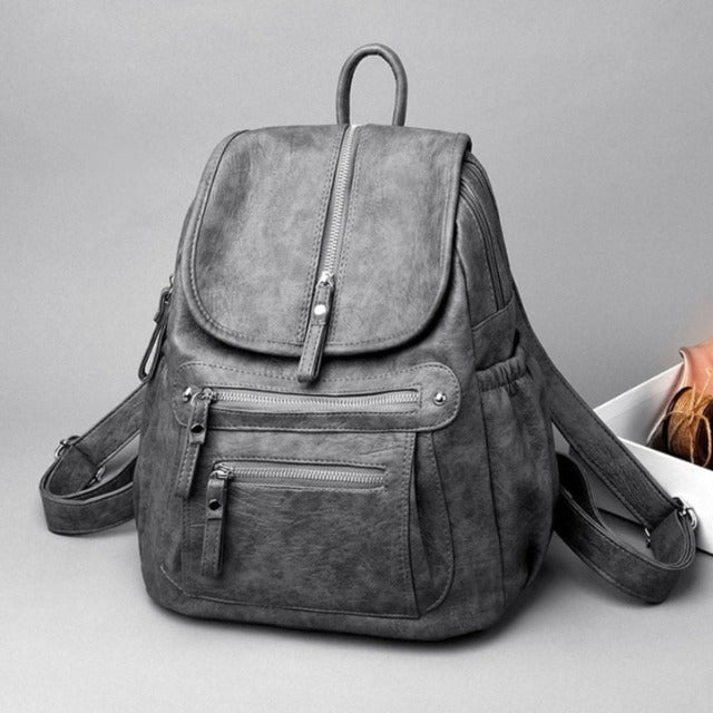 Τσάντα Τσέπη από Δέρμα Γυναικεία Γκρι